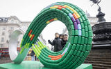 Giant infinity artwork appears in Piccadilly Circus to inspire recycling