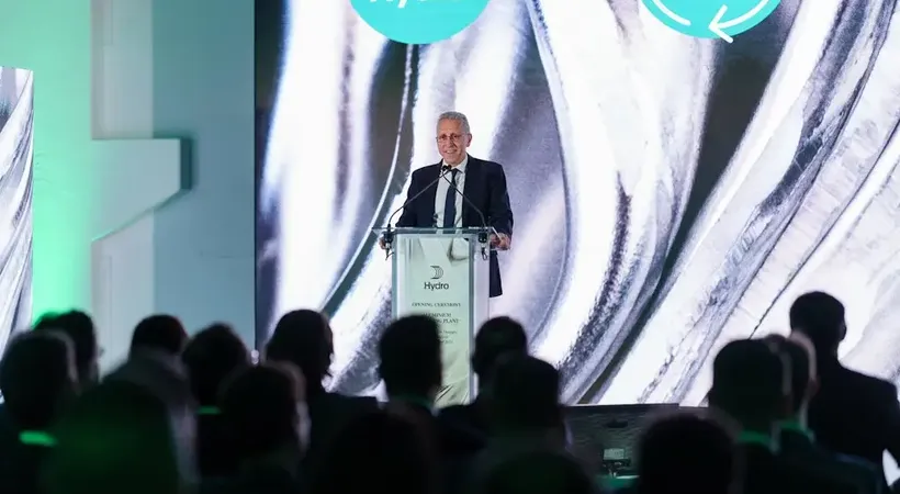 Mr Warton, new chairman of European Aluminium, here from the opening of Hydro's new aluminium recycling plant in Szekesfehervar, Hungary in 2024. (Photo: Post Horizon / Hydro)