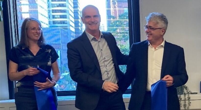 Left to right: the ribbon was cut in the presence of Véronique Dufour (EPIQ Digital), Rob Normandeau (Seafort Capital) and Naji Elabiad (President and Chief Operating Officer, EPIQ Machinery).