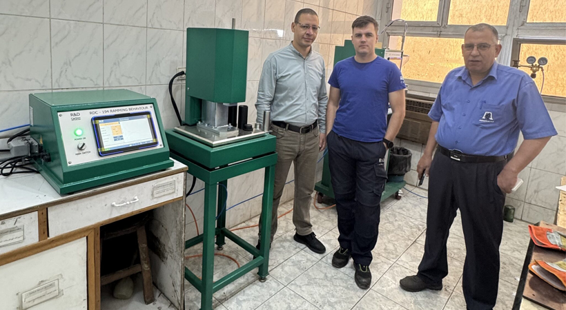From left to right: Ahmed Seddik (Egyptalum), Mikhail Levchenko (R&D Carbon) and Mamdouh Mahmoud (Egyptalum, R&D Director).