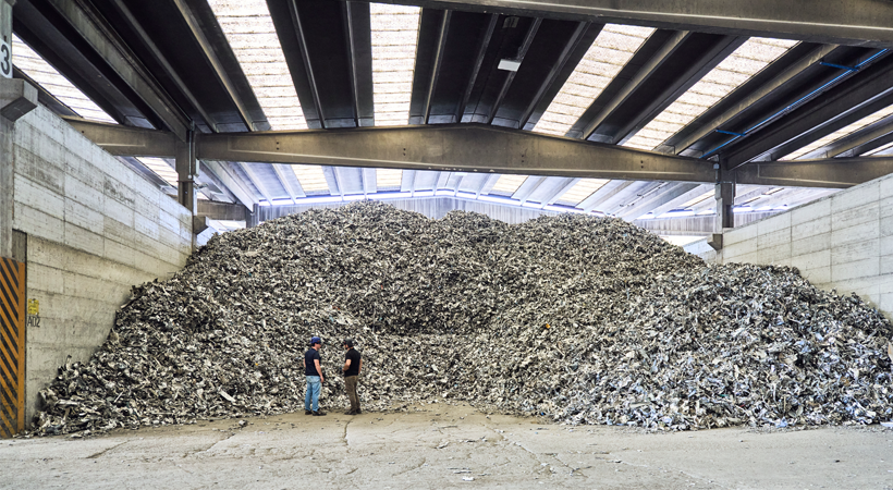 Scrap at Eural Gnutti's plant in Pontevico, Italy.