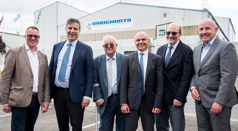 From left to right: Adrian Musgrave, Head of Sales at BAL; Michael Stassinopoulos, Chairman of Viohalco; Konstantinos Katsaros, Chairman of BAL; Ilias Avgerinos, General Manager of BAL; Giorgos Drakos, Board Member of BAL; and Gerhard Trilling, Board Member of BAL.